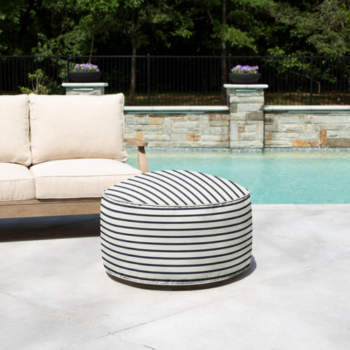 Latitude Run® Sunbrella Lido Indigo Outdoor Ottoman Cushion Wayfair